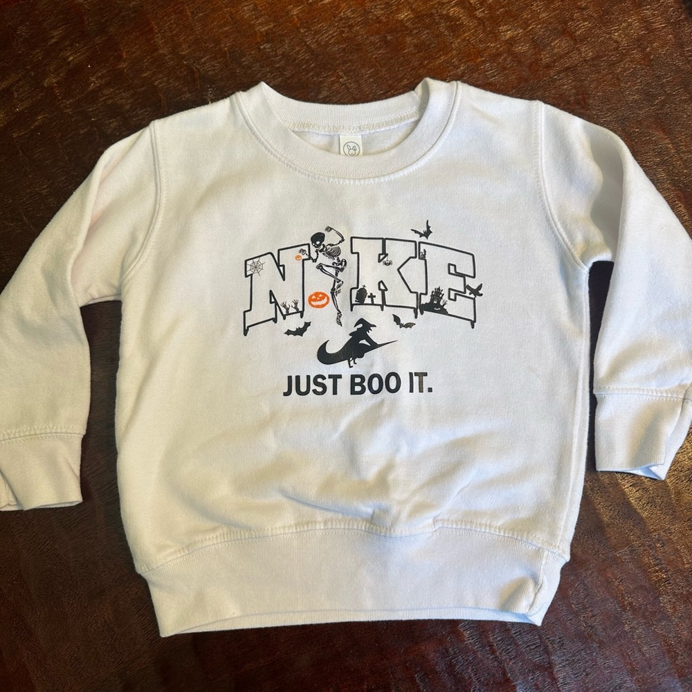 Nike Kids White 'Just Boo It' Sweatshirt